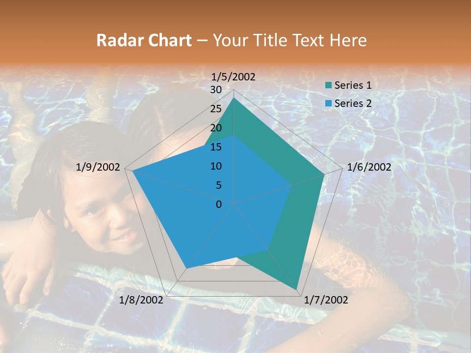 Two Girl Playing In The Pool. PowerPoint Template