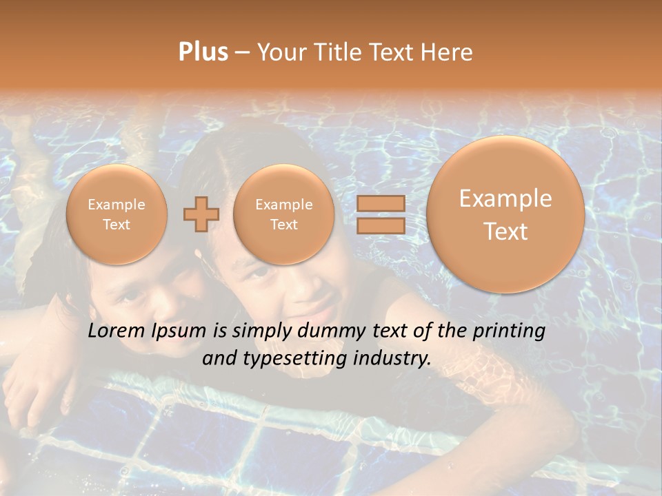 Two Girl Playing In The Pool. PowerPoint Template
