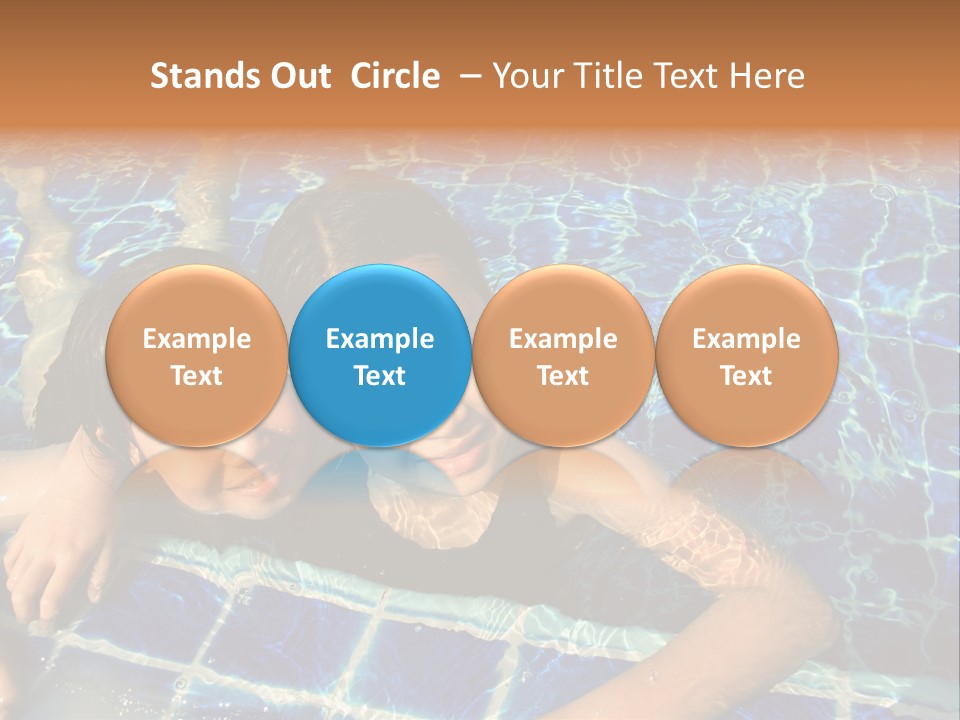 Two Girl Playing In The Pool. PowerPoint Template