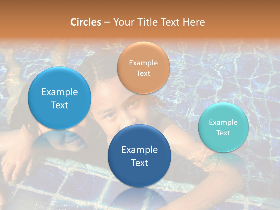 Two Girl Playing In The Pool. PowerPoint Template