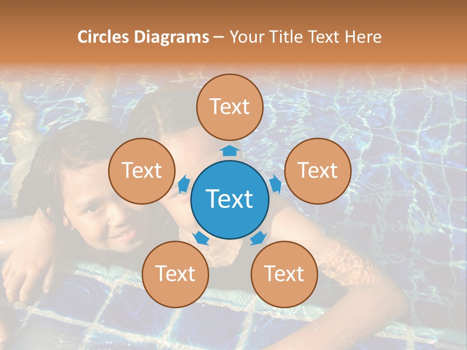 Two Girl Playing In The Pool. PowerPoint Template