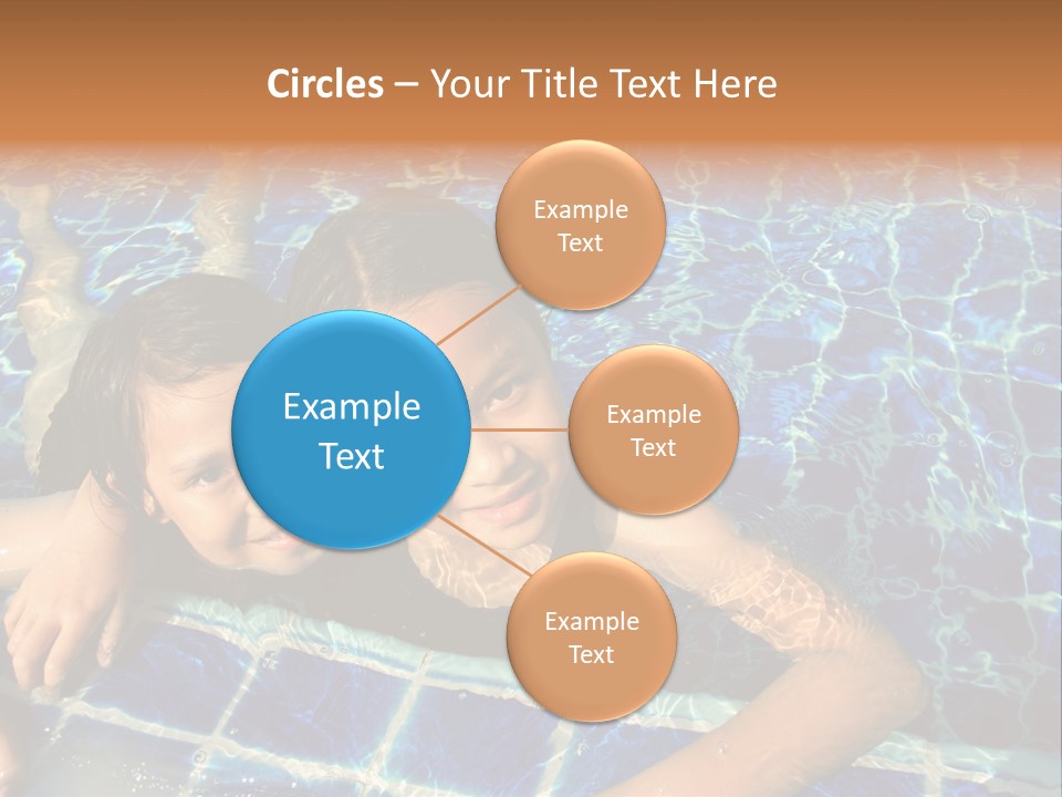 Two Girl Playing In The Pool. PowerPoint Template