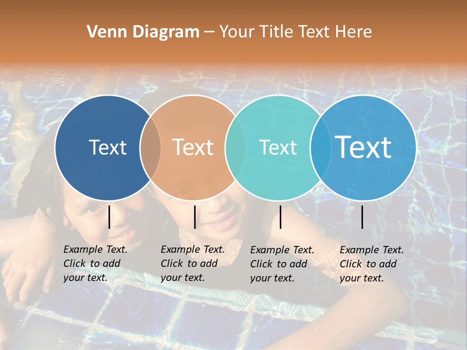Two Girl Playing In The Pool. PowerPoint Template