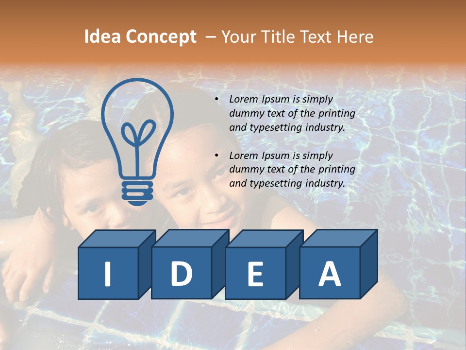 Two Girl Playing In The Pool. PowerPoint Template