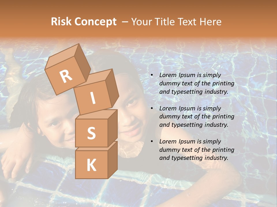 Two Girl Playing In The Pool. PowerPoint Template