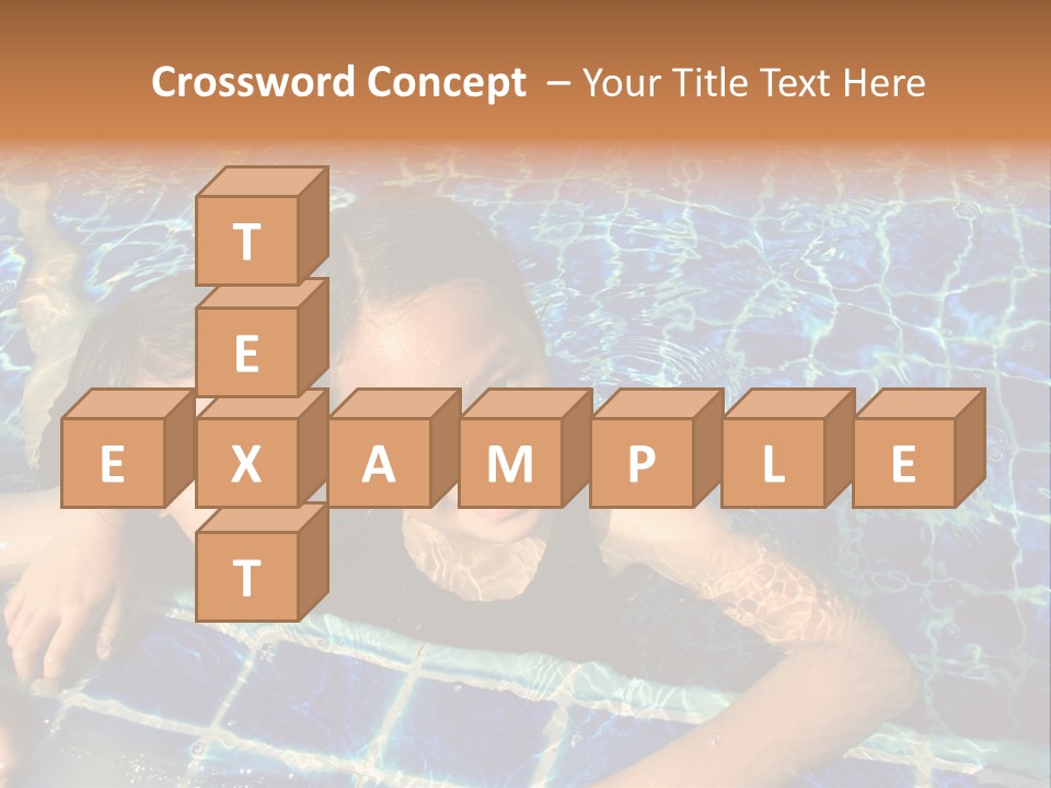 Two Girl Playing In The Pool. PowerPoint Template