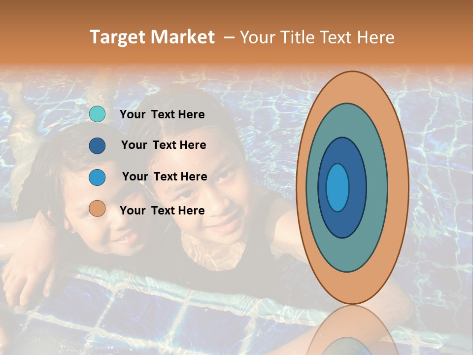 Two Girl Playing In The Pool. PowerPoint Template