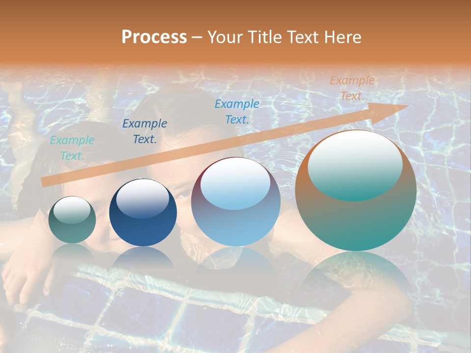 Two Girl Playing In The Pool. PowerPoint Template