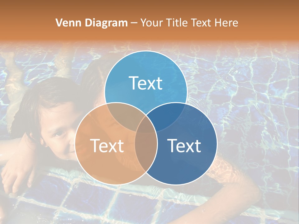 Two Girl Playing In The Pool. PowerPoint Template