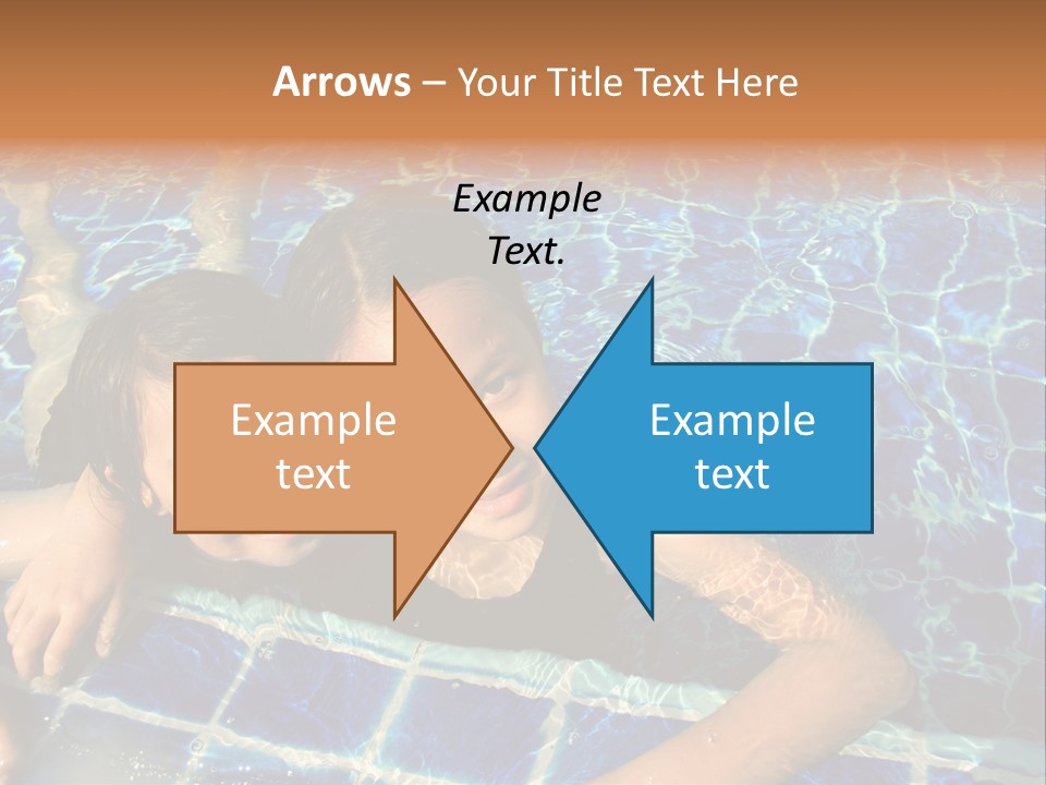 Two Girl Playing In The Pool. PowerPoint Template