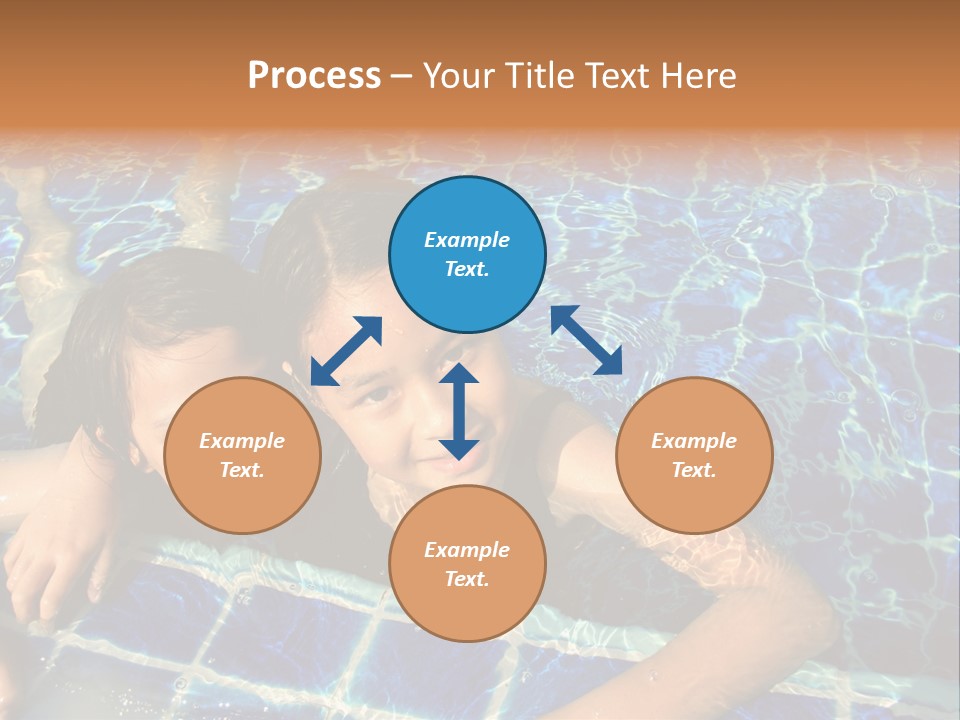 Two Girl Playing In The Pool. PowerPoint Template