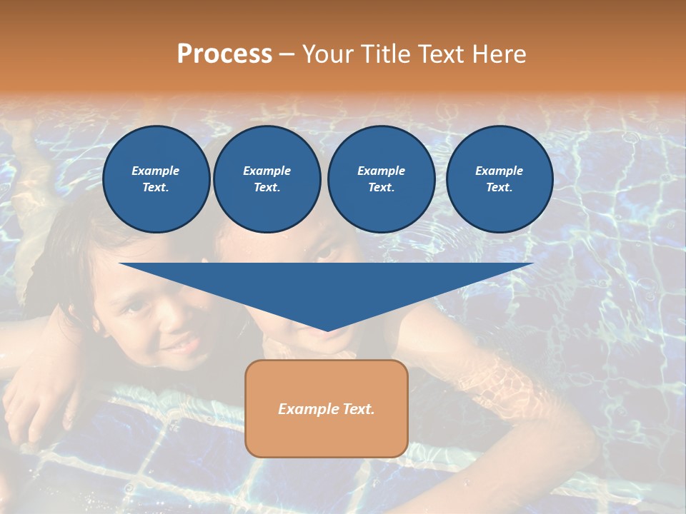 Two Girl Playing In The Pool. PowerPoint Template