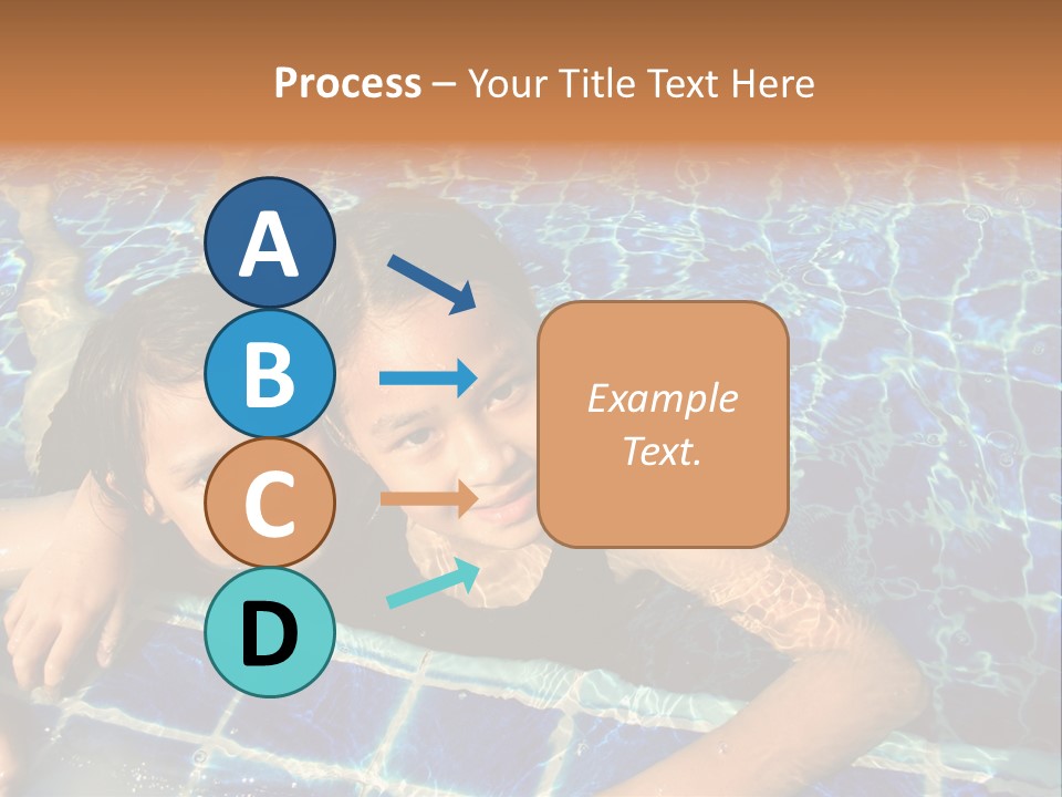 Two Girl Playing In The Pool. PowerPoint Template