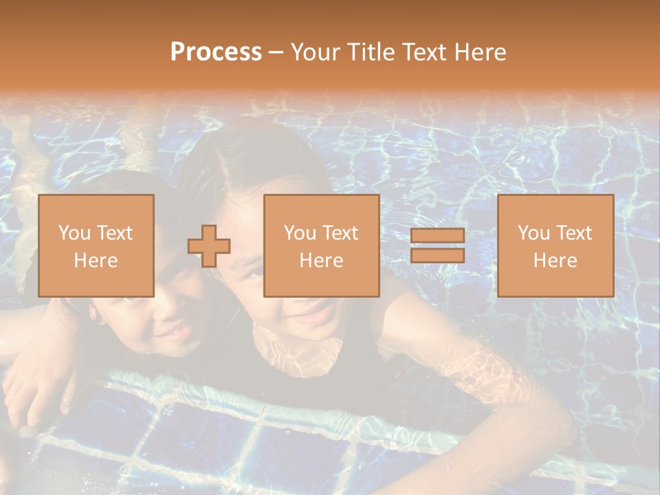 Two Girl Playing In The Pool. PowerPoint Template