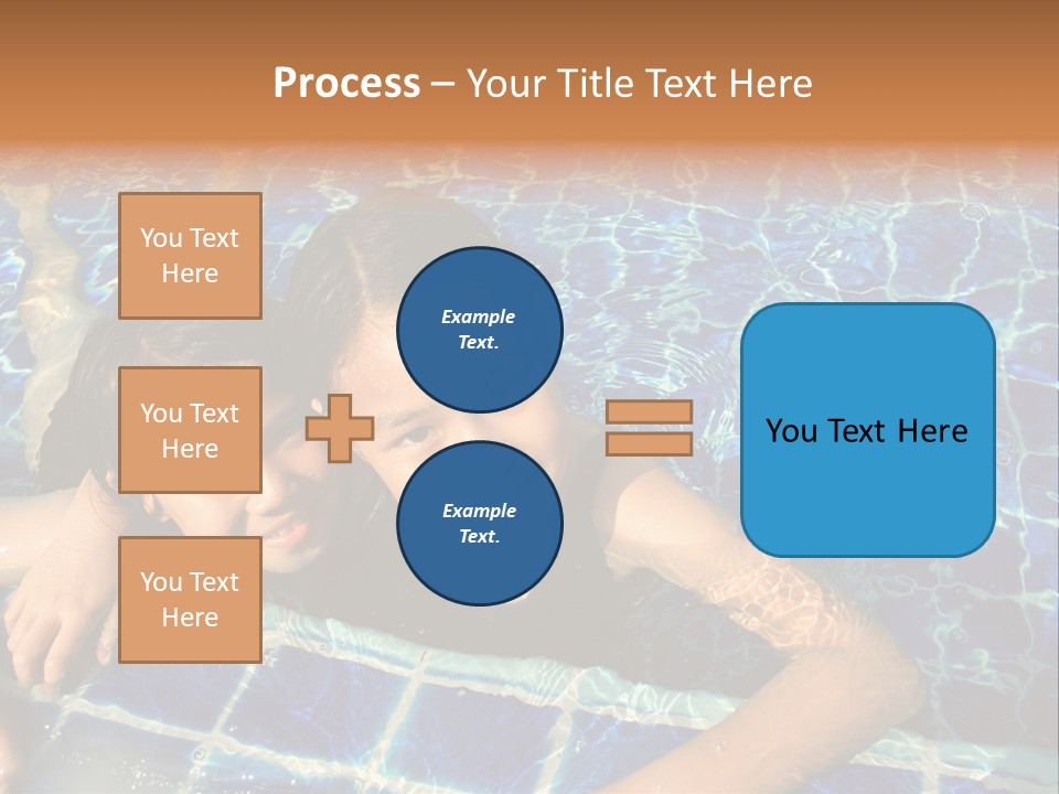 Two Girl Playing In The Pool. PowerPoint Template