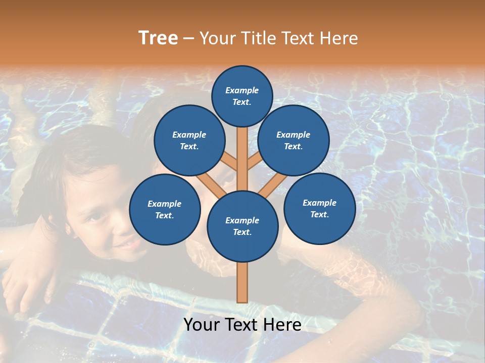 Two Girl Playing In The Pool. PowerPoint Template