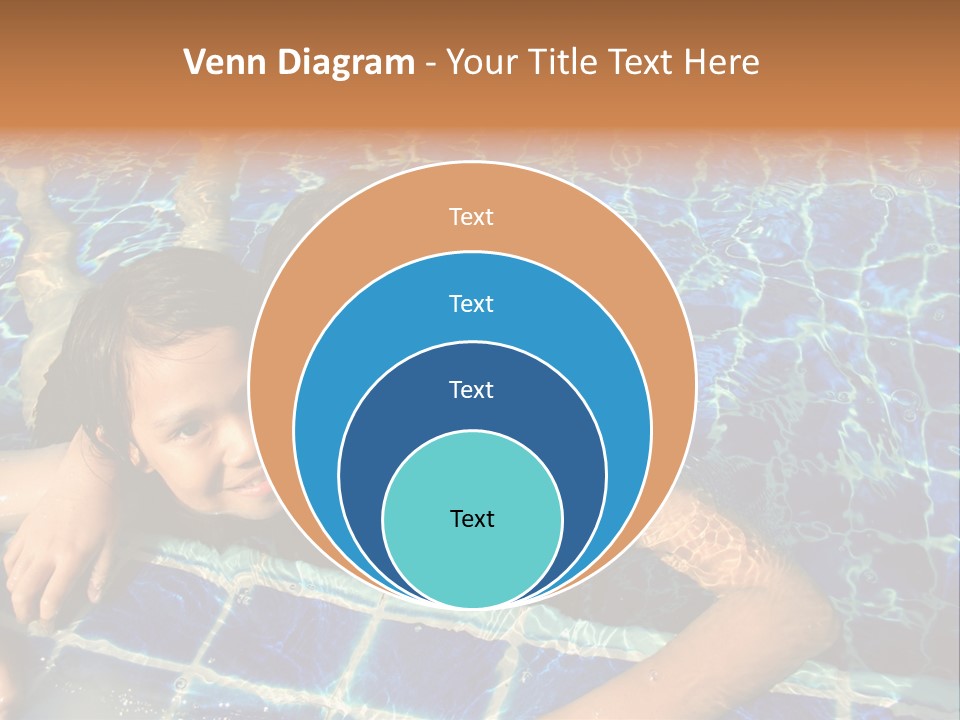 Two Girl Playing In The Pool. PowerPoint Template
