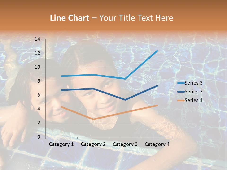 Two Girl Playing In The Pool. PowerPoint Template