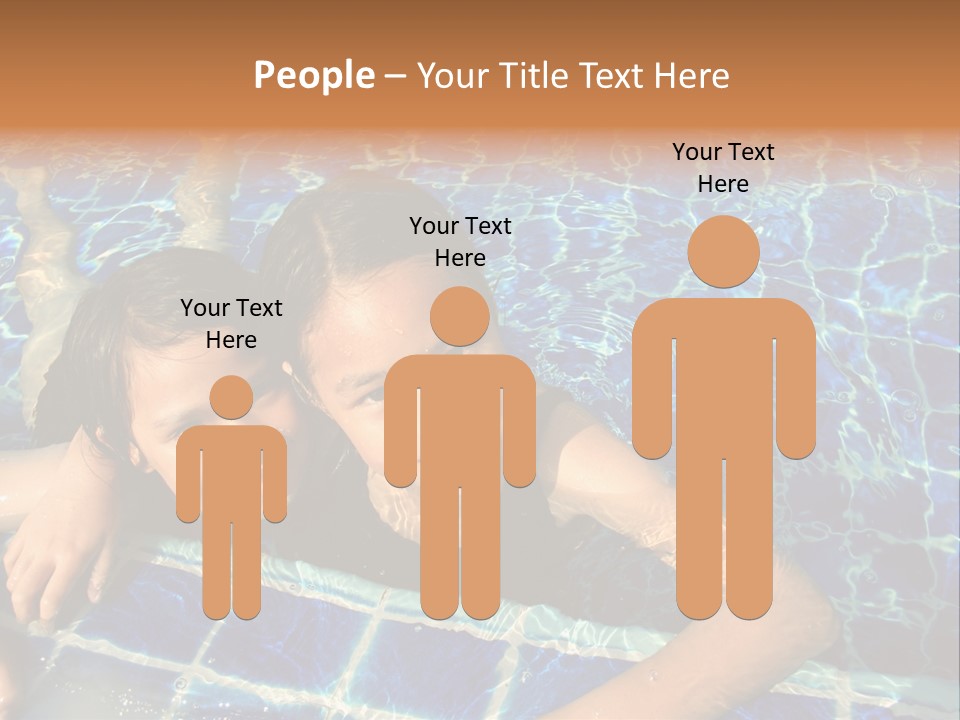 Two Girl Playing In The Pool. PowerPoint Template