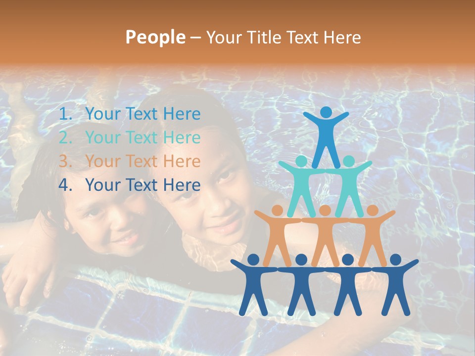 Two Girl Playing In The Pool. PowerPoint Template