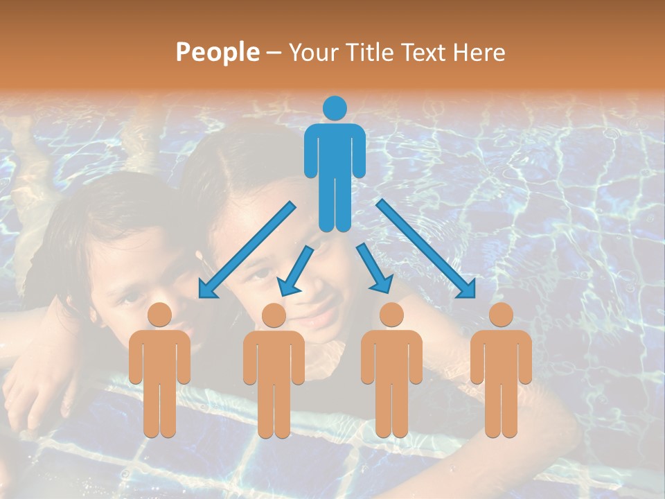 Two Girl Playing In The Pool. PowerPoint Template