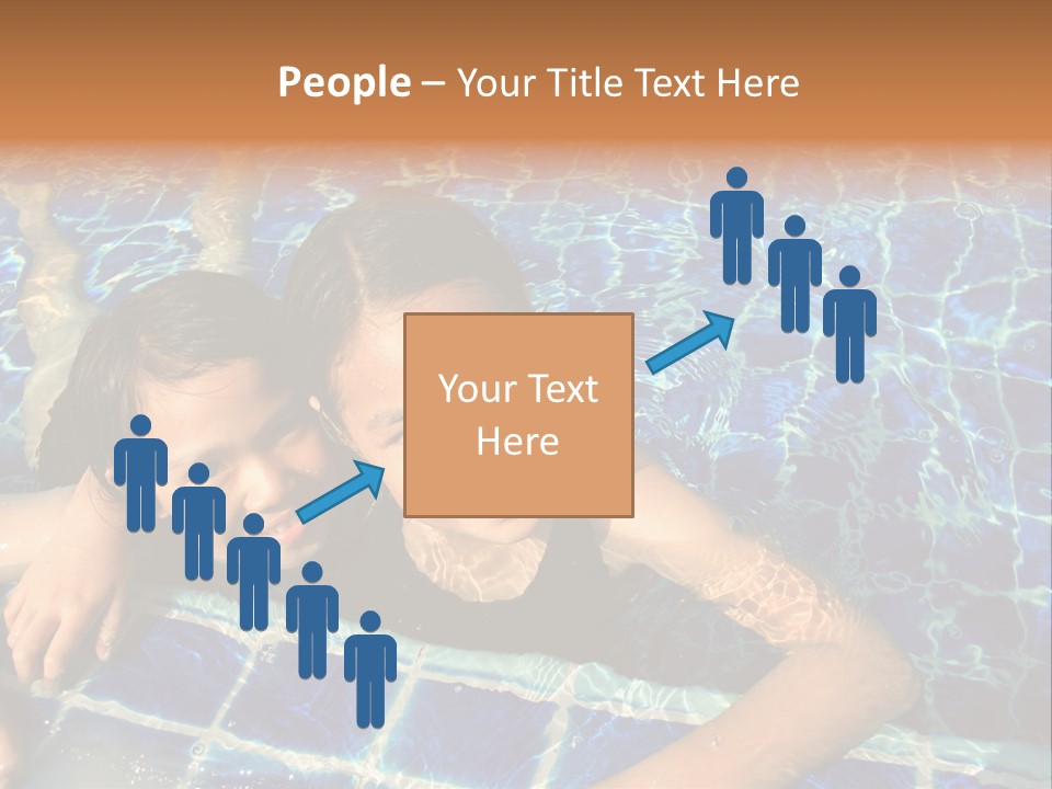 Two Girl Playing In The Pool. PowerPoint Template