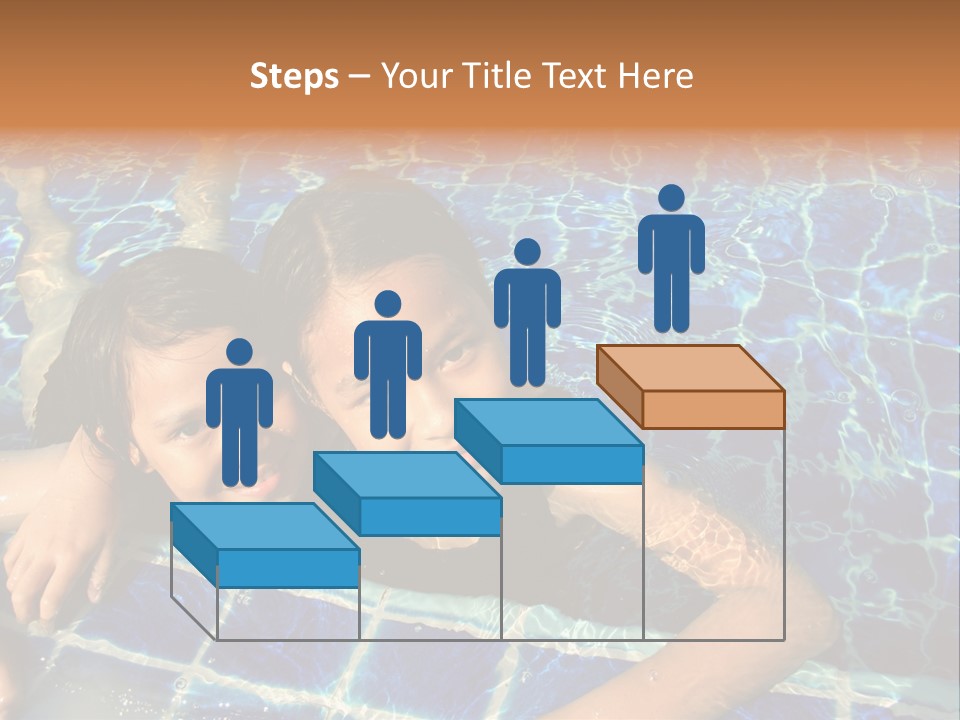 Two Girl Playing In The Pool. PowerPoint Template
