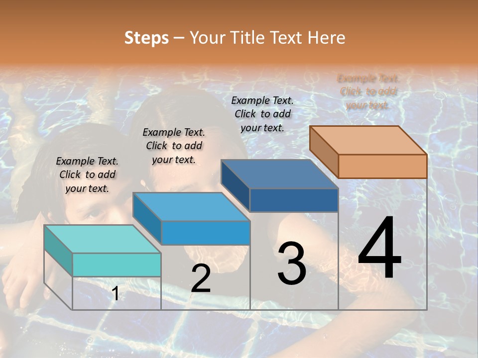 Two Girl Playing In The Pool. PowerPoint Template