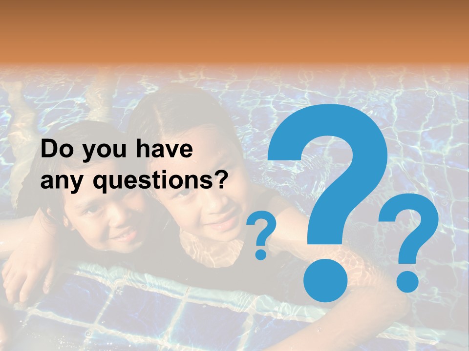 Two Girl Playing In The Pool. PowerPoint Template