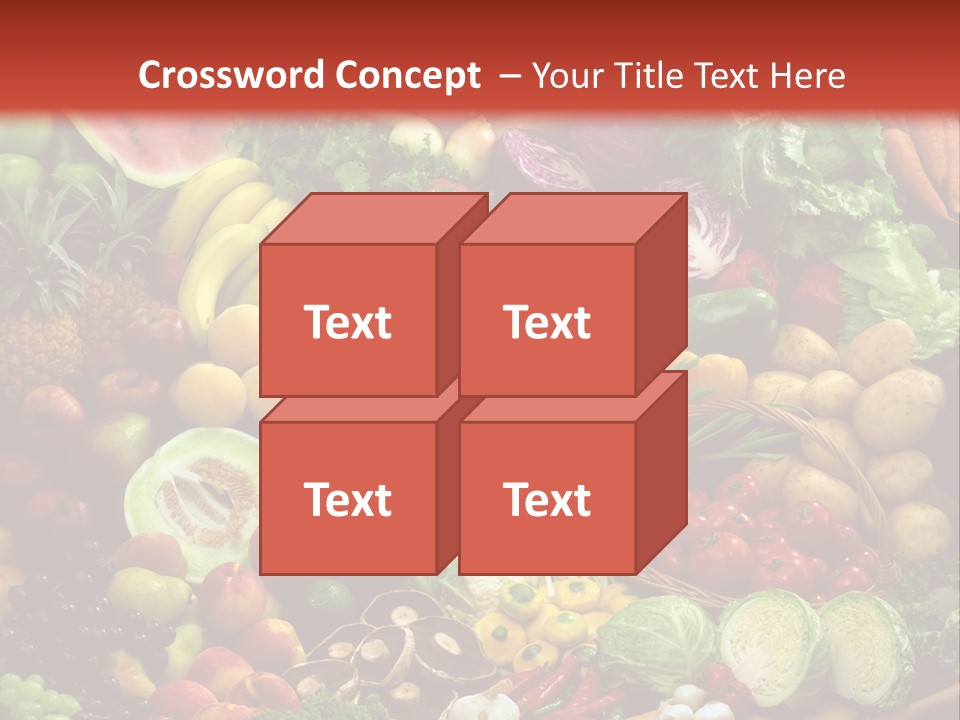 Array Of Fruit And Vegetables PowerPoint Template