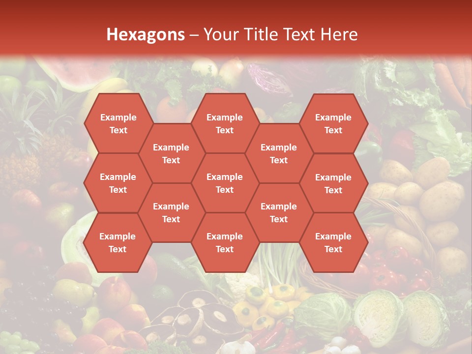 Array Of Fruit And Vegetables PowerPoint Template