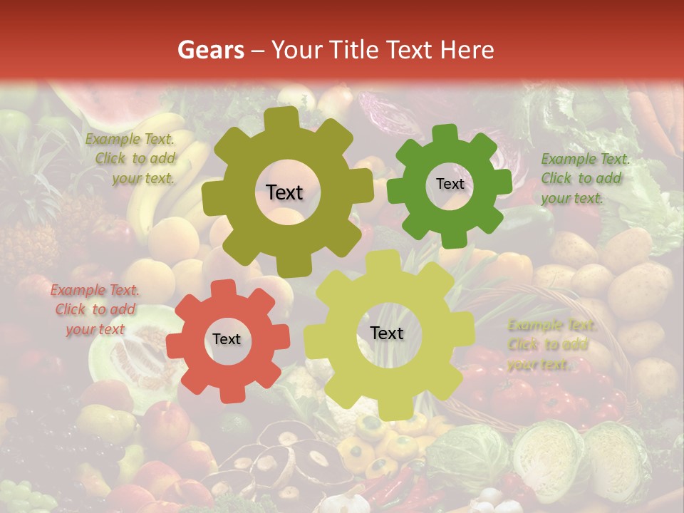 Array Of Fruit And Vegetables PowerPoint Template