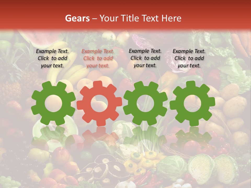 Array Of Fruit And Vegetables PowerPoint Template