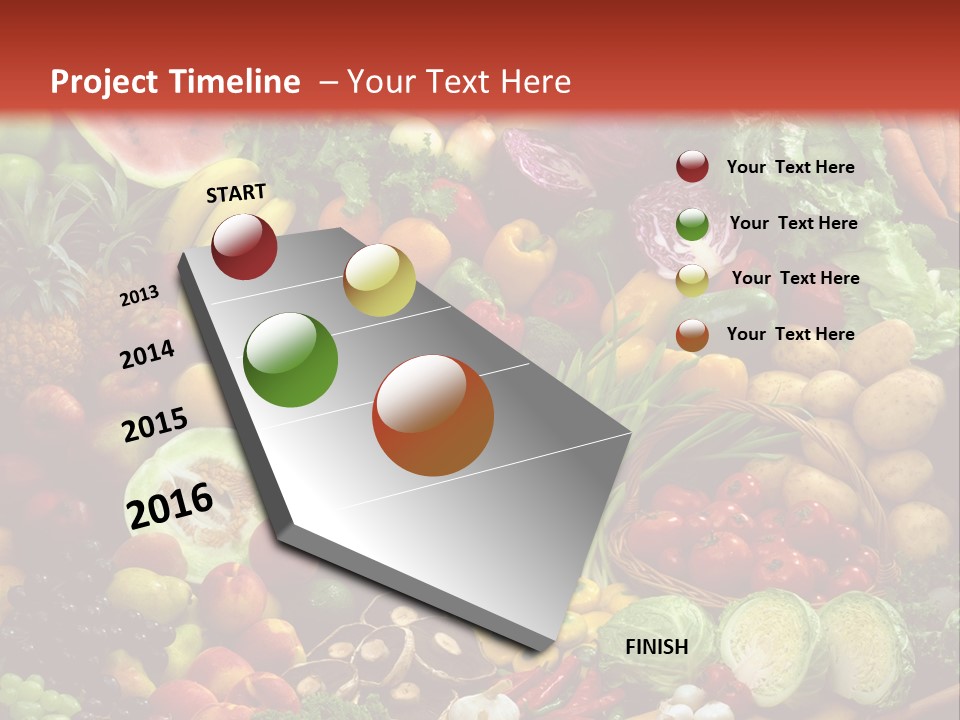 Array Of Fruit And Vegetables PowerPoint Template