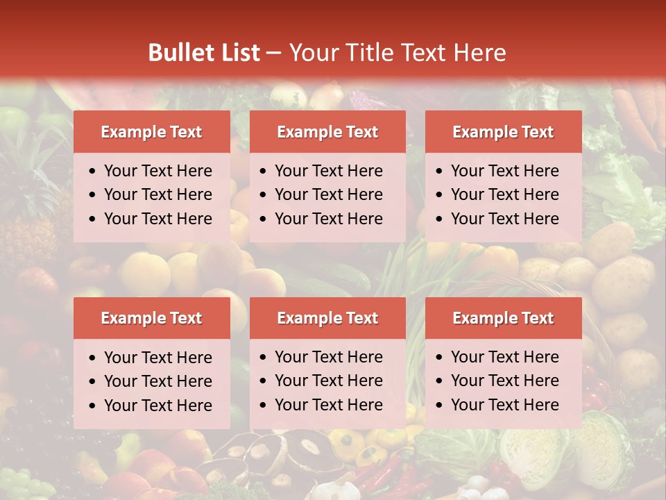 Array Of Fruit And Vegetables PowerPoint Template