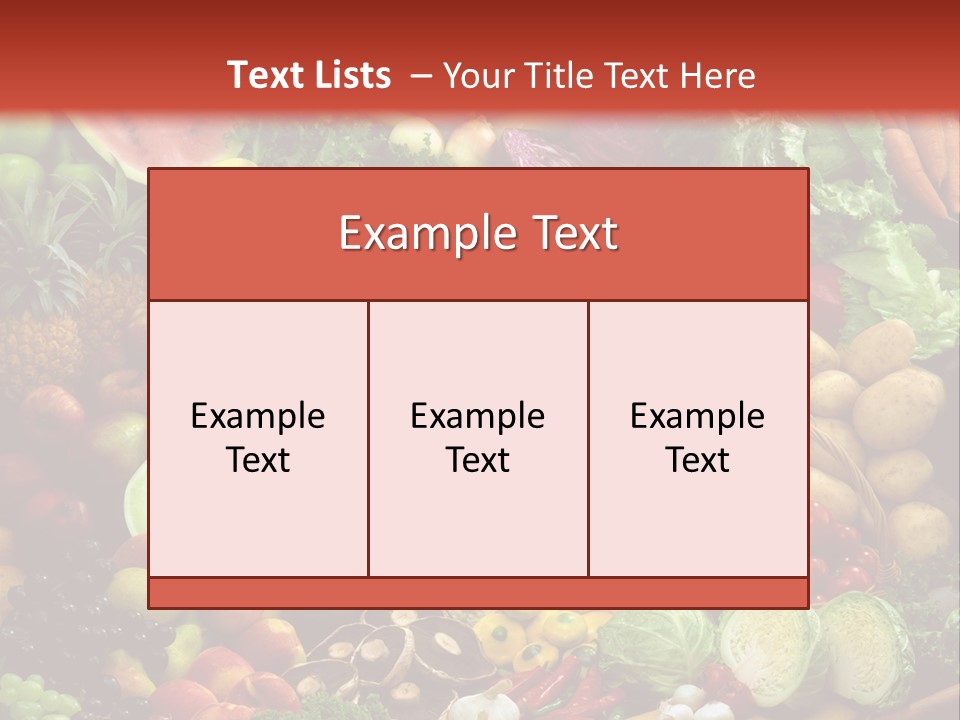 Array Of Fruit And Vegetables PowerPoint Template