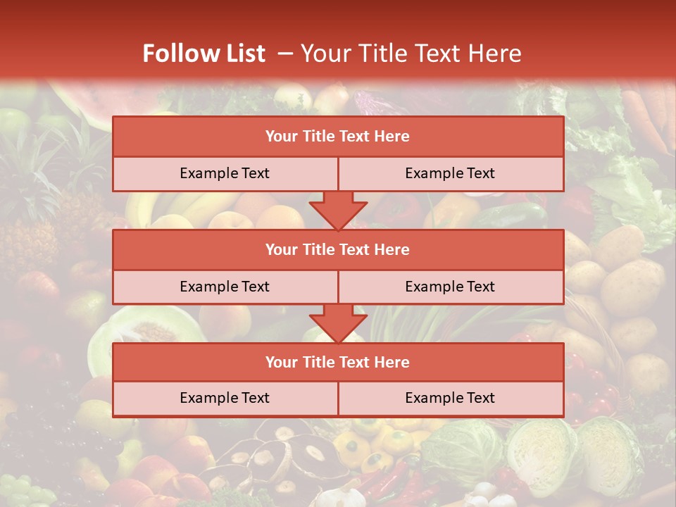 Array Of Fruit And Vegetables PowerPoint Template
