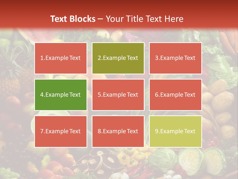 Array Of Fruit And Vegetables PowerPoint Template
