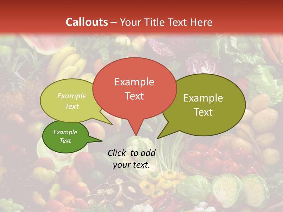 Array Of Fruit And Vegetables PowerPoint Template