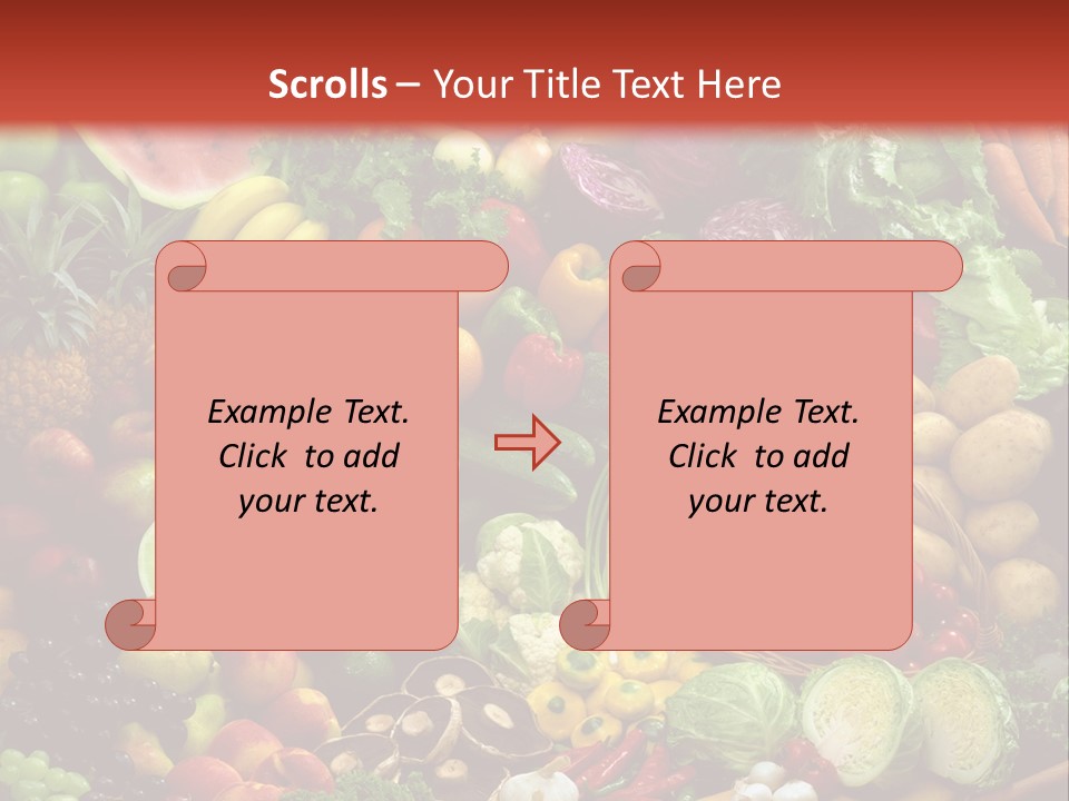 Array Of Fruit And Vegetables PowerPoint Template