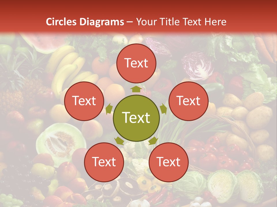 Array Of Fruit And Vegetables PowerPoint Template