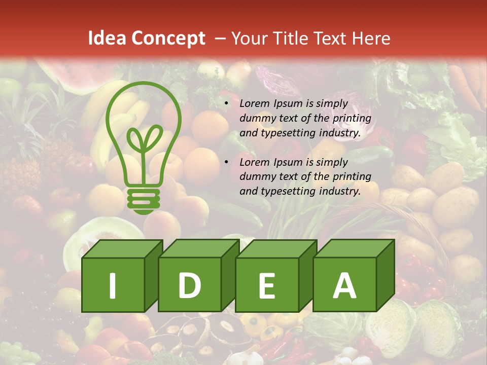 Array Of Fruit And Vegetables PowerPoint Template