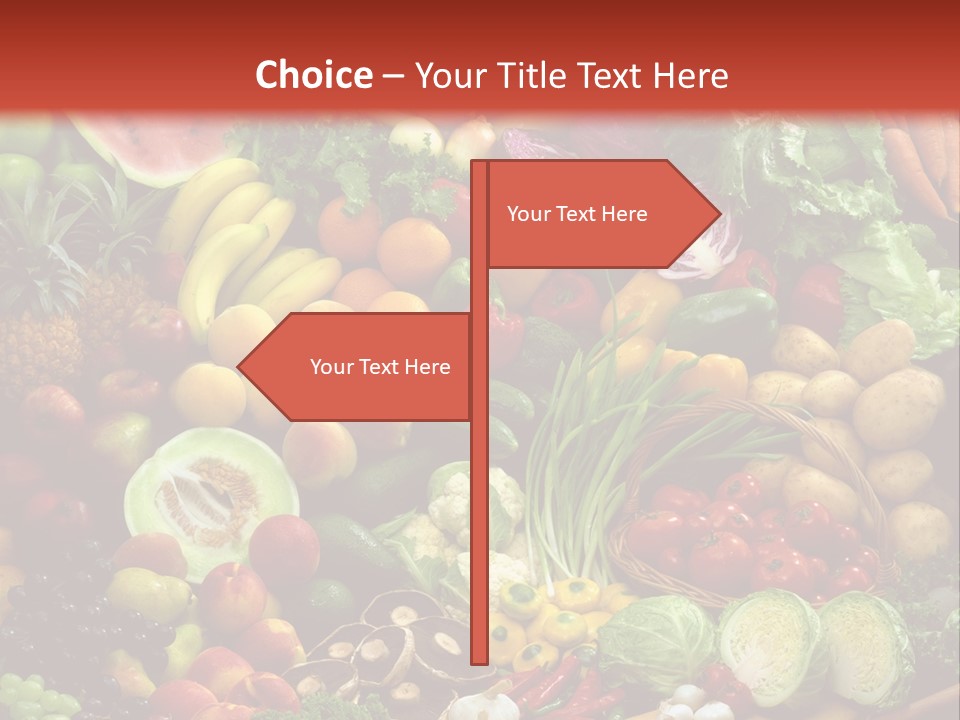 Array Of Fruit And Vegetables PowerPoint Template