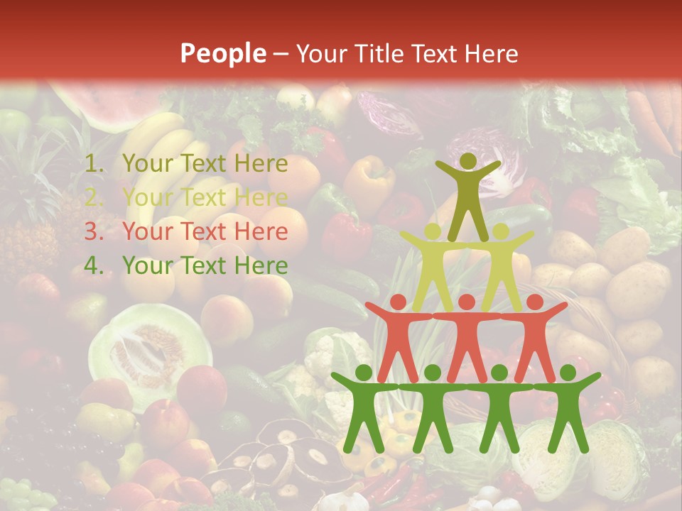 Array Of Fruit And Vegetables PowerPoint Template