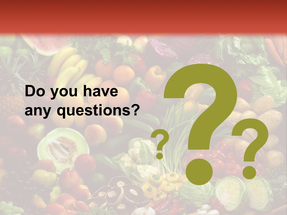 Array Of Fruit And Vegetables PowerPoint Template