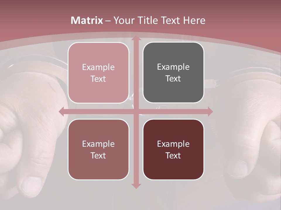 Detail Of The Hands Of A Arrested Man, With Handcuffs PowerPoint Template