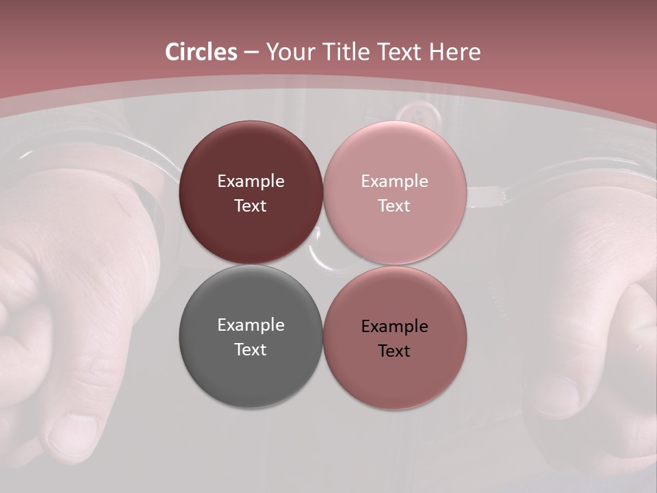 Detail Of The Hands Of A Arrested Man, With Handcuffs PowerPoint Template