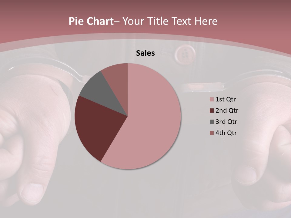 Detail Of The Hands Of A Arrested Man, With Handcuffs PowerPoint Template