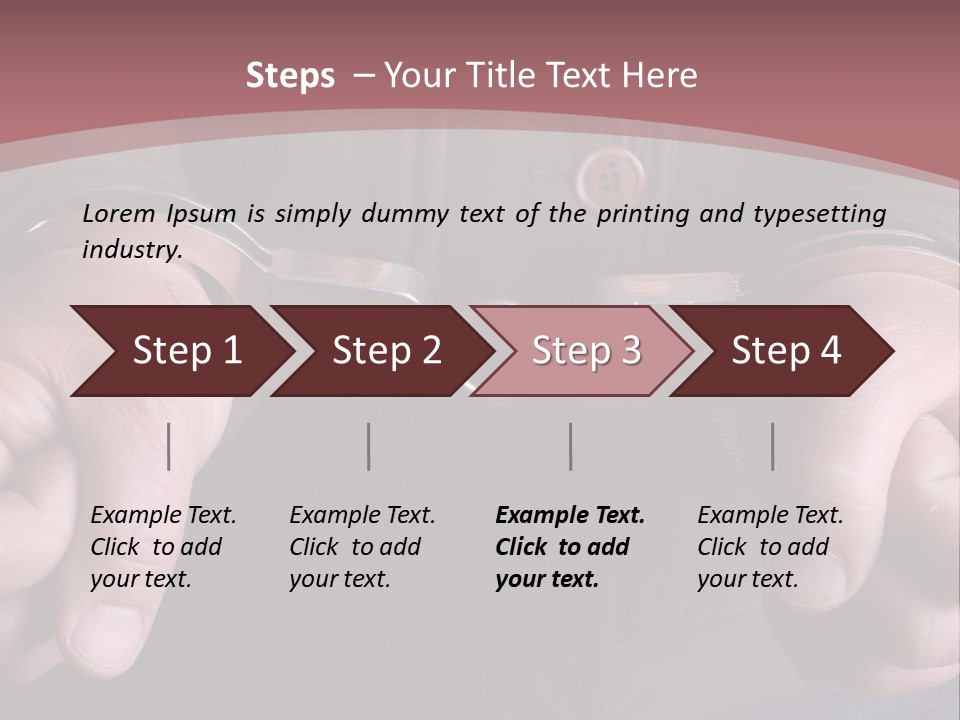 Detail Of The Hands Of A Arrested Man, With Handcuffs PowerPoint Template