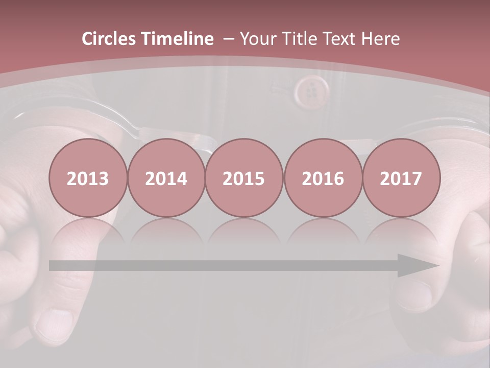 Detail Of The Hands Of A Arrested Man, With Handcuffs PowerPoint Template